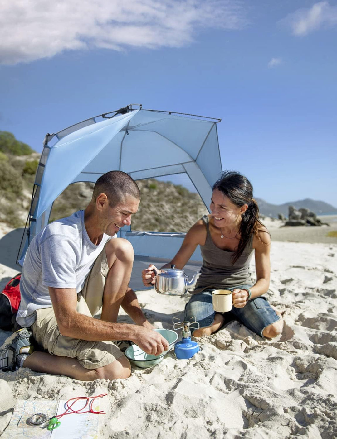 Glymnis Strandmuschel Quick Up Strandzelt Automatisches Strand Zelt UV-Schutz 50+ Windschutz Sonnens