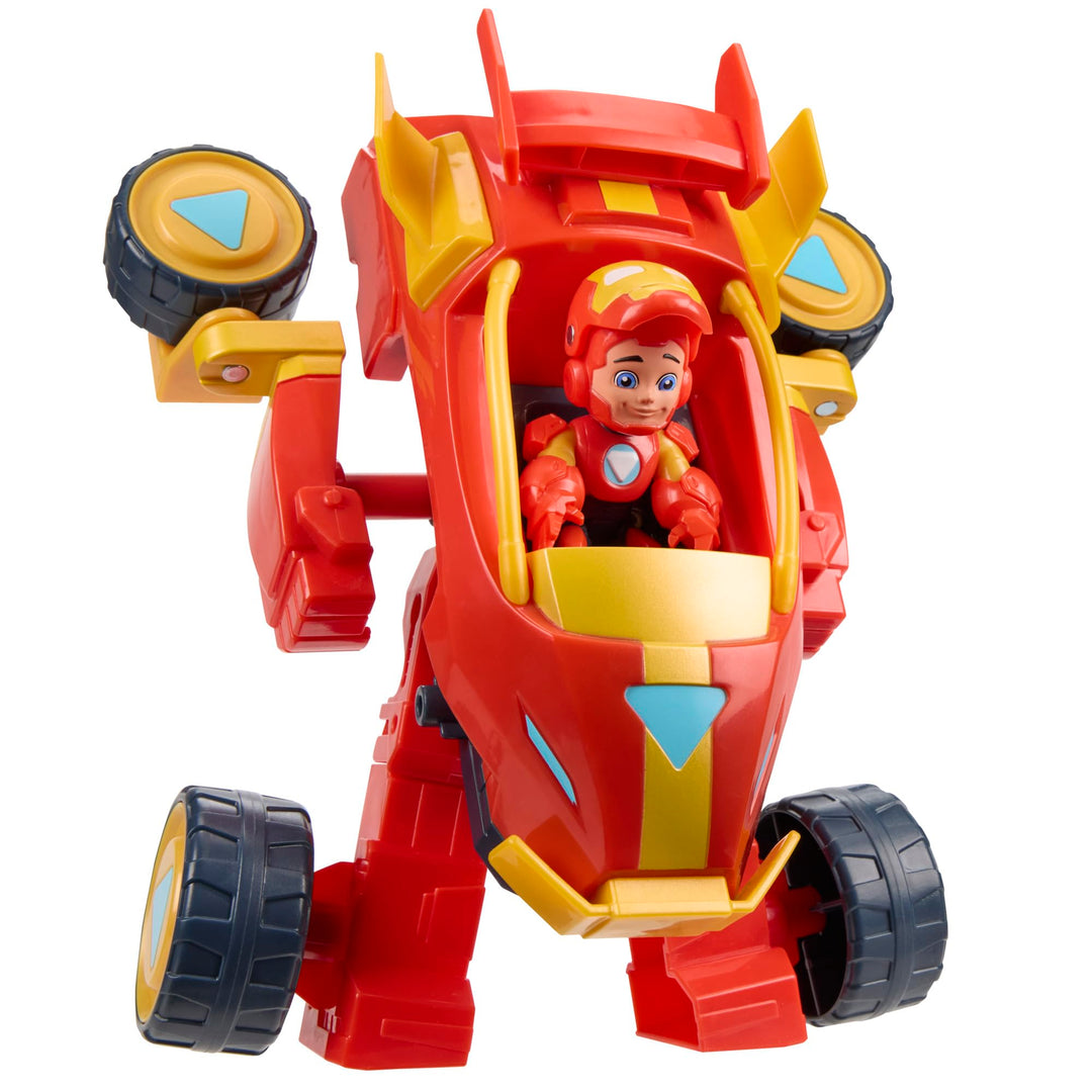 Marvel Iron Man and his Awesome Friends 2-In-1 Mech-Anzug & Fahrzeug, Action-Figur & Fahrzeug, Red,