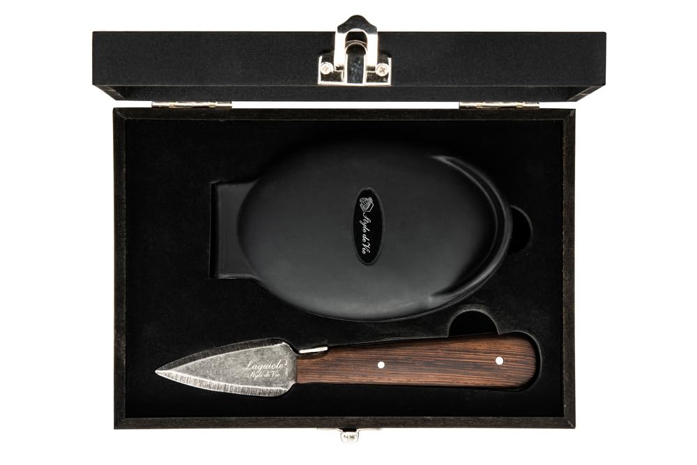 Laguiole Style de Vie Austernmesser Luxury Line, Wenge holz, mit Austernhalter