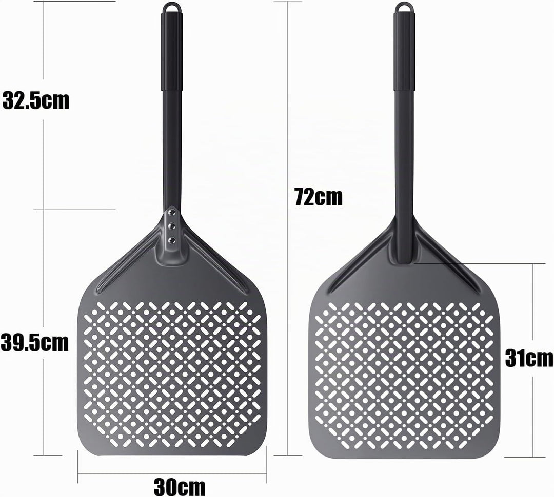 30cm &amp; 23cm Pizzaschaufel, 30cm Pizzaschaufel aus hart eloxiertem Aluminium mit Griff Guter Griff Ei
