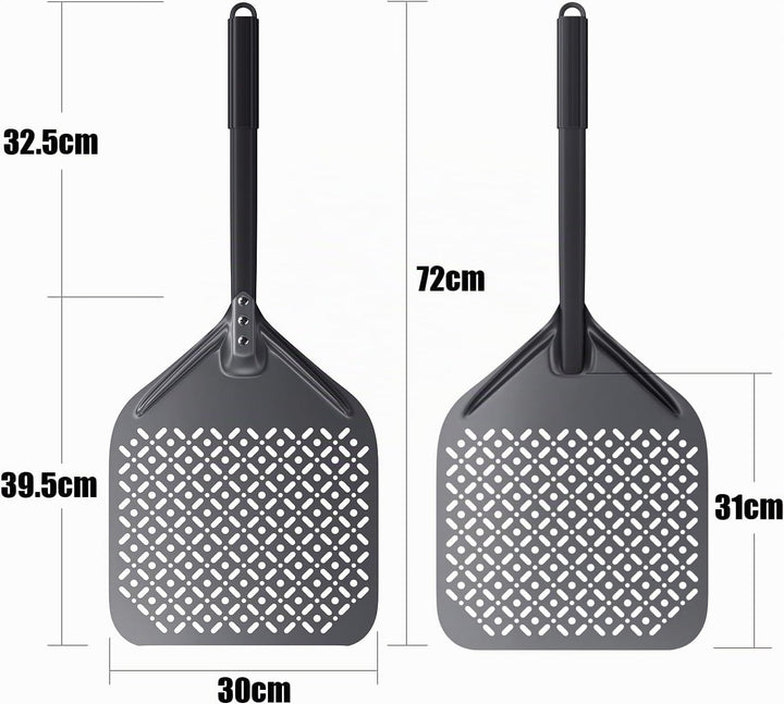 30cm &amp; 23cm Pizzaschaufel, 30cm Pizzaschaufel aus hart eloxiertem Aluminium mit Griff Guter Griff Ei