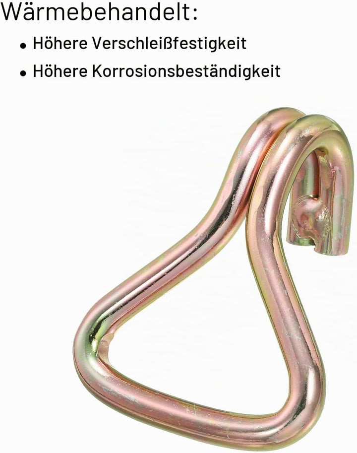 QUARKZMAN Ratschen-Doppel-J-Haken, Traglast 4409 lbs, Zinkfarbe für 2" Zurrgurte, für Auto, LKW, Anh