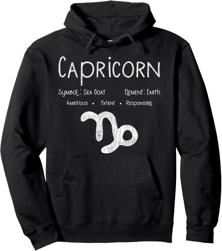 Vintage Steinbock Geburtstag Horoskop Sternzeichen Astrologie Pullover Hoodie
