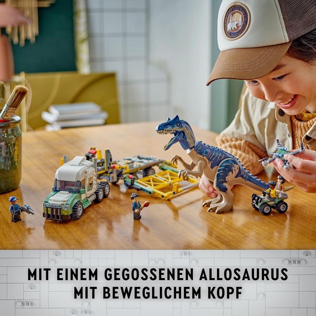 Lego Jurassic World Dinosaurier-Missionen: Allosaurus-Transporter, Dino-Spielset, Geschenkidee für K