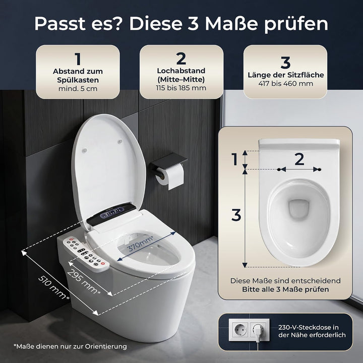 TokyoSeat Japanische Toilette, Dusch WC Aufsatz – Smart Toilet mit Bidet, beheizbarer Toilettenbrill