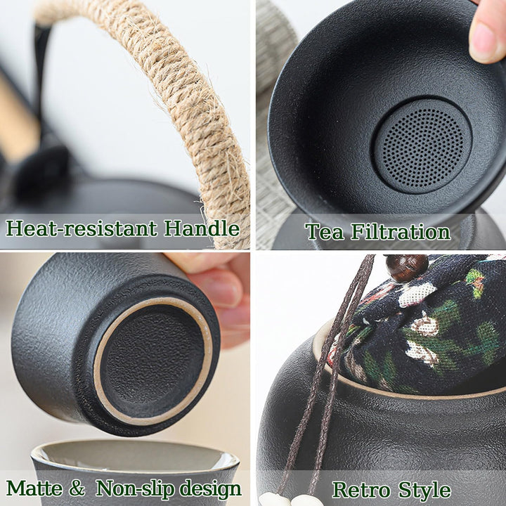 Japanisches Teeservice für 6, Schönes Tea Set Porzellan Chinesische Teekanne Set, 14 Stück Gongfu Te