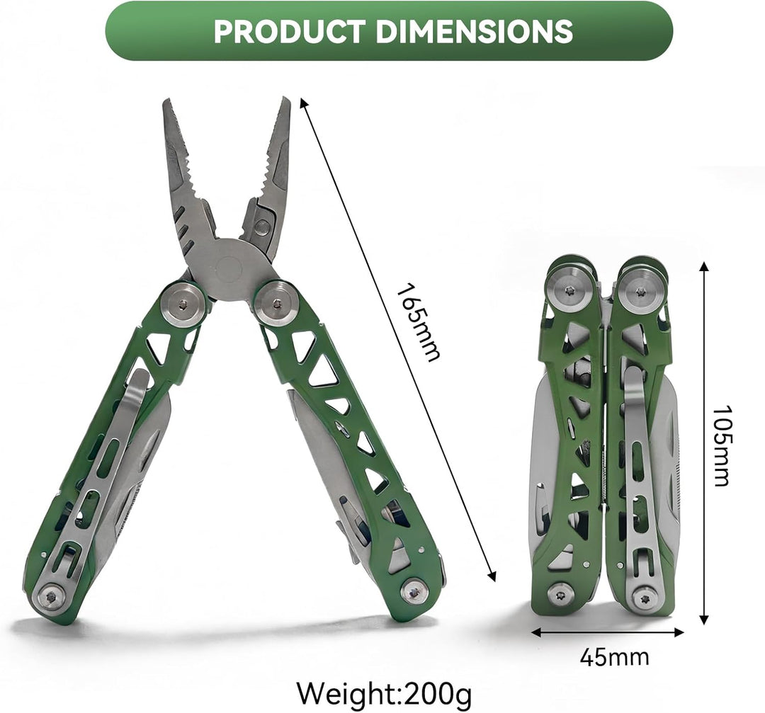 Leichtes Multitool, 19-in-1 Multifunktionszange, Edelstahl-Werkzeug für den Alltag, Flaschenöffner,