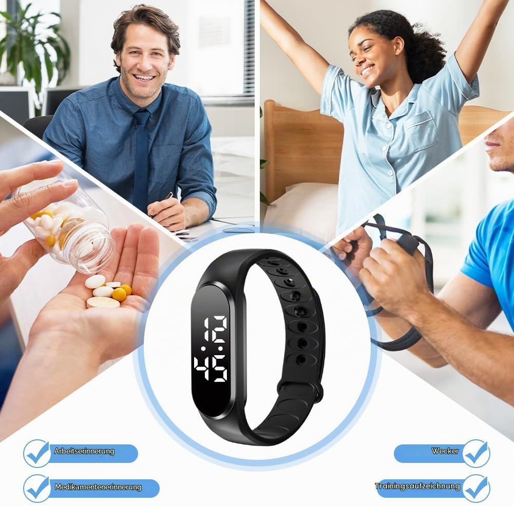 CEWROM Vibrationsalarm Erinnerung Uhr, Silent Vibrating Alarm Reminder Watch für Jungen/Mädchen, Wec