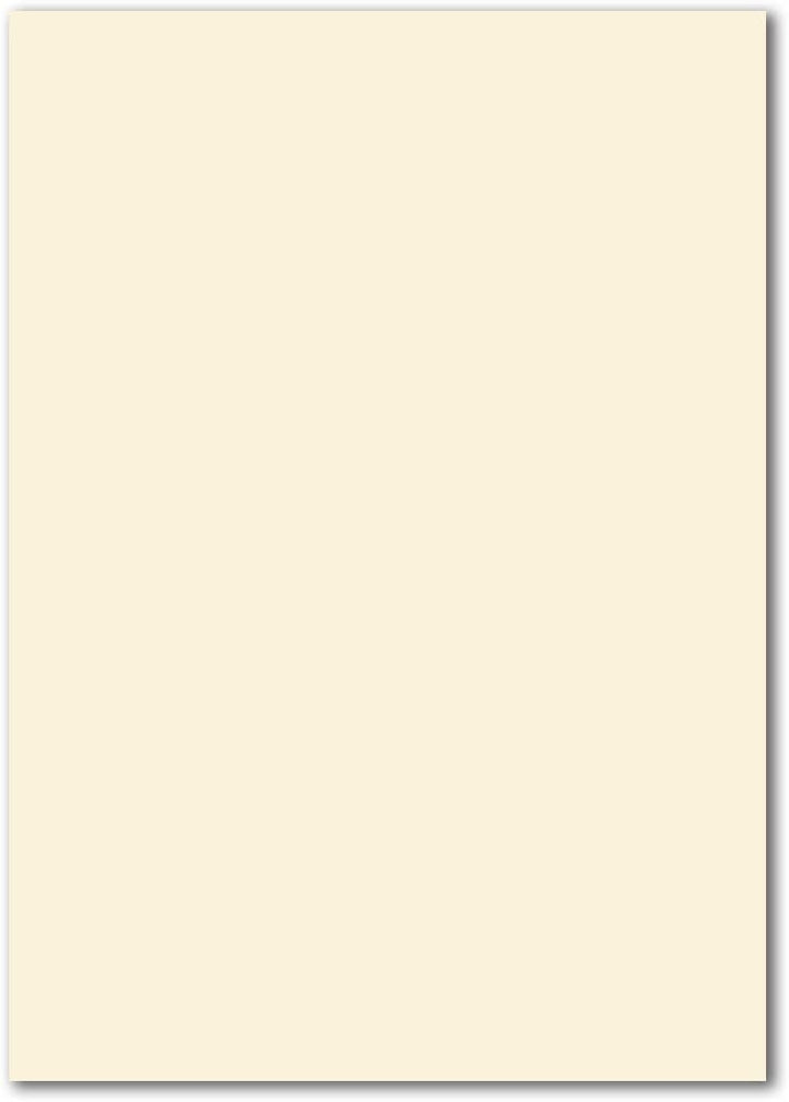 100x Briefpapier Set DIN A4 mit DIN Lang Briefumschlägen, Nassklebung - Creme-Vanille - mattes Schre