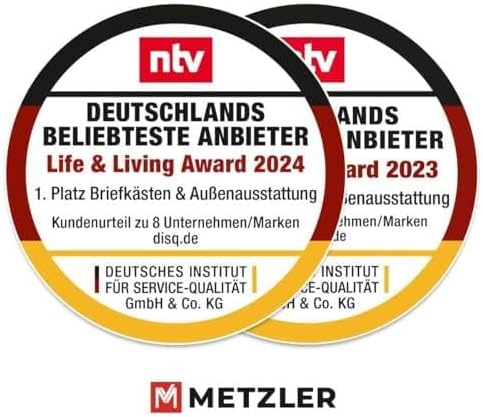 Metzler Paketbriefkasten mit LED-Beleuchtung und abschliessbarem Paketfach in Graualuminium, wetterf