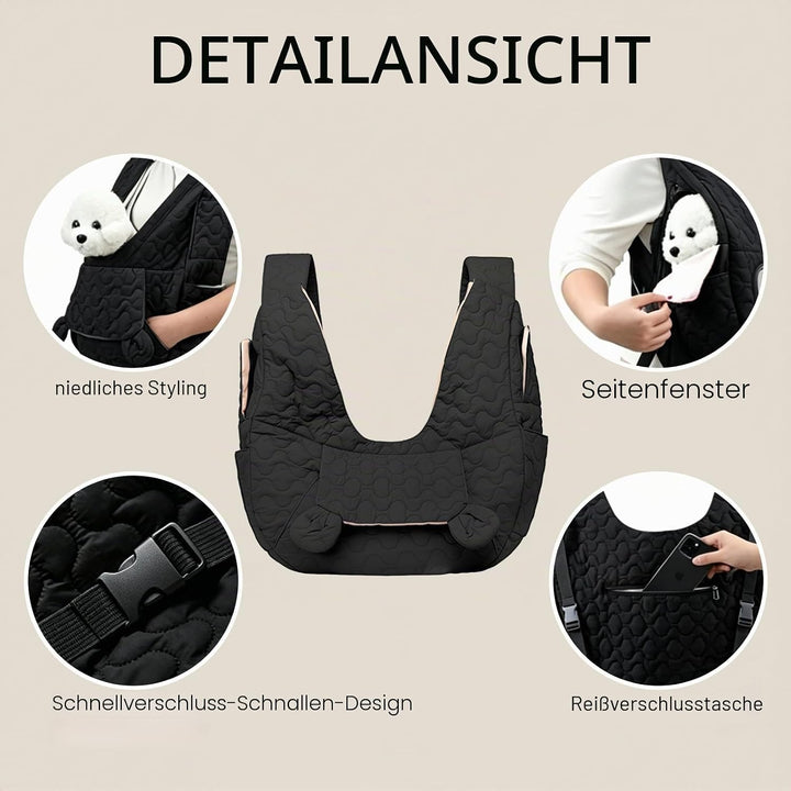 Hunderucksack, Hundetasche für Kleine Hunde 10kg, Hundetragetasche mit verstellbarem Schultergurt zu