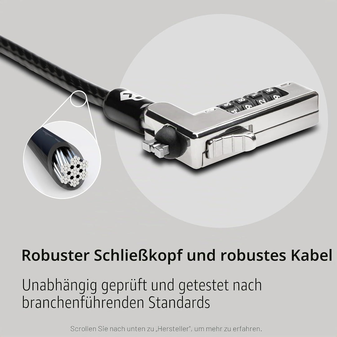 Kensington Laptop Schloss Slim-Kombinationsschloss für ultraflache Laptops &amp; 2-in-1 Geräte mit Nano