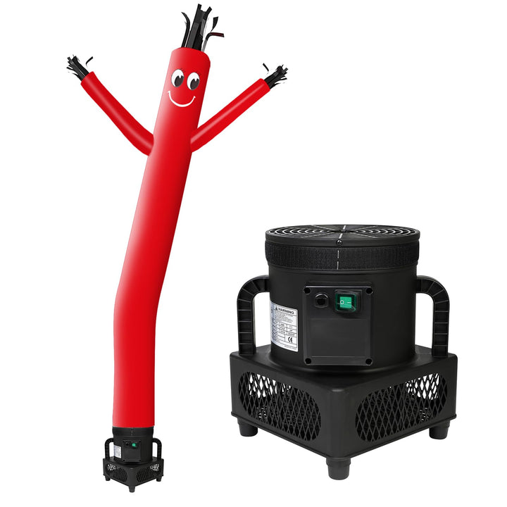MOUNTO Fliegenpuppe Tänzerin mit 1/3 PS Gebläse, 1,8 m, Rot Rot/Ausflug, einfarbig (Getaway Solids),