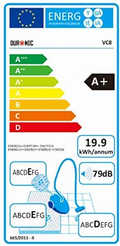 Duronic VC8 /BK beutelloser Staubsauger | 800 Watt | Handstaubsauger | Standstaubsauger | Stielstaub