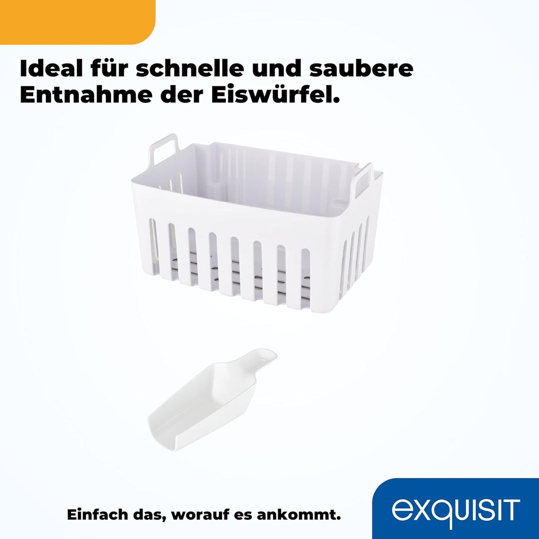 Exquisit Eiswürfelmaschine EM 6002 sw | Eiswürfelproduktion in 7 Minuten | 1,8 Liter Wassertank | oh