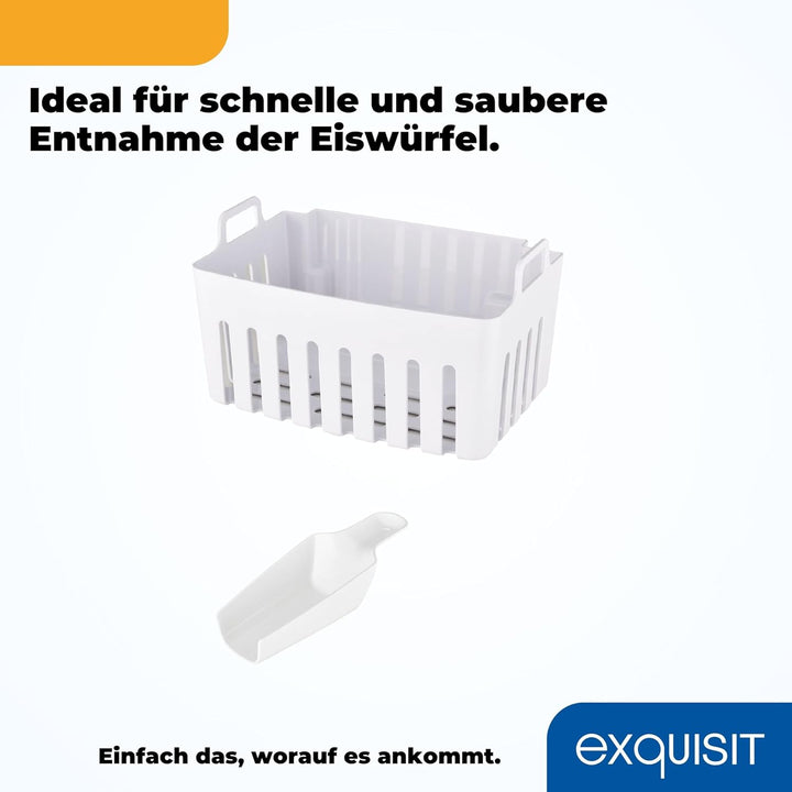 Exquisit Eiswürfelmaschine EM 6002 sw | Eiswürfelproduktion in 7 Minuten | 1,8 Liter Wassertank | oh