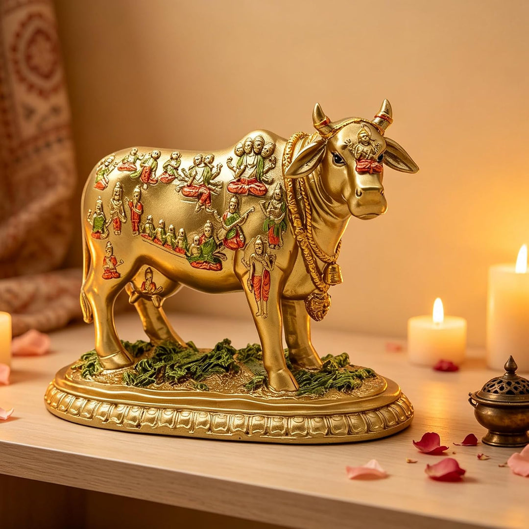 BangBangDa Hindu-Gott Nandi-Kuh-Statue – Hinduismus, Diwali, Geschenk, Dekoration, Skulptur – Indisc