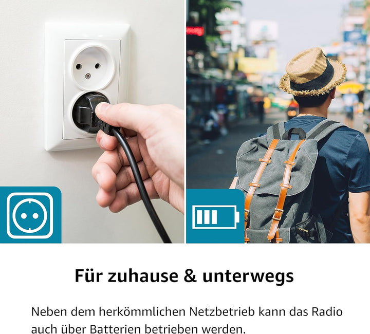 Karcher DAB 2405 - tragbares DAB+ Radio (DAB+/UKW, Küchenradio mit Netz/Akkubetrieb, Lautsprecher, K