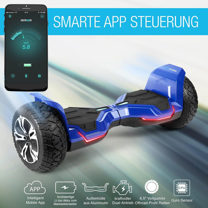 8.5" Premium Offroad Hoverboard Bluewheel HX510 SUV Deutsche Qualitäts Marke- Kinder Sicherheitsmodu