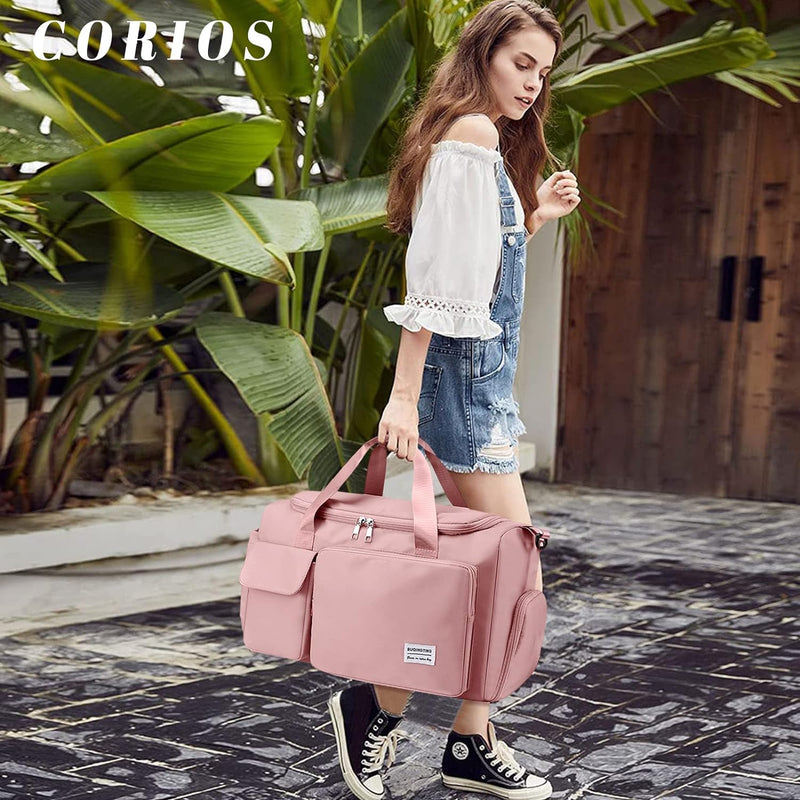 CORIOS Reisetaschen Duffle Bag für Damen/Herren Faltbare Weekender Übernachtung Tasche Nylon Sportta