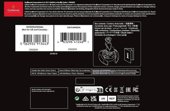 Thrustmaster T.Flight Stick X, Joystick mit Rudersteuerung, umprogrammierbaren Tasten und Achsen, Dr