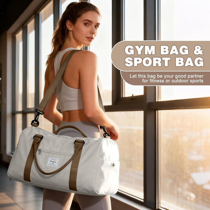 WEPLAN Sport Duffel Bag Damen Herren Sporttasche mit Schuhfach & Nassfach Reisetasche Handgepäck Tas
