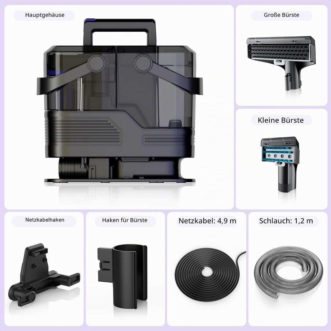 Tragbare Teppich reinigungs maschine, 20Kpa leistungsstarke Absaugung Spot Cleaner Maschine, Polster