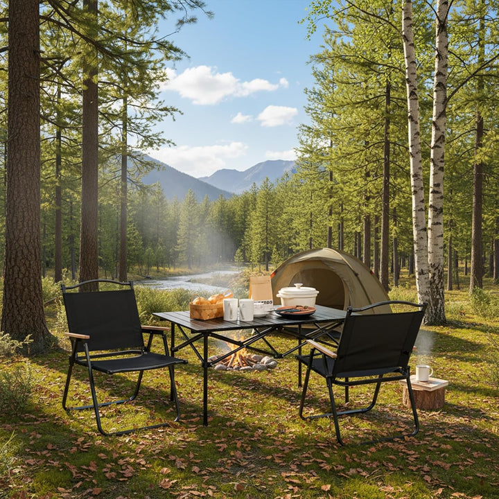 Campingtisch klappbar, Gartentisch aus Eisen, Balkontisch Klapptisch Beistelltisch für Garten Terras