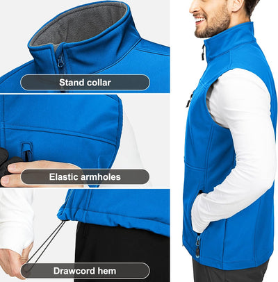 33,000ft Weste Herren Outdoor Wasserdichte Softshell Ärmellose Jacke Bodywarmer Fleece Weste Full Zi