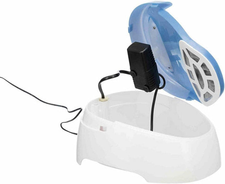 TRIXIE elektronischer Wasserspender "Trinkbrunnen Duo Stream, Kunststoff, 1 l/20 × 12 × 23 cm, weiss
