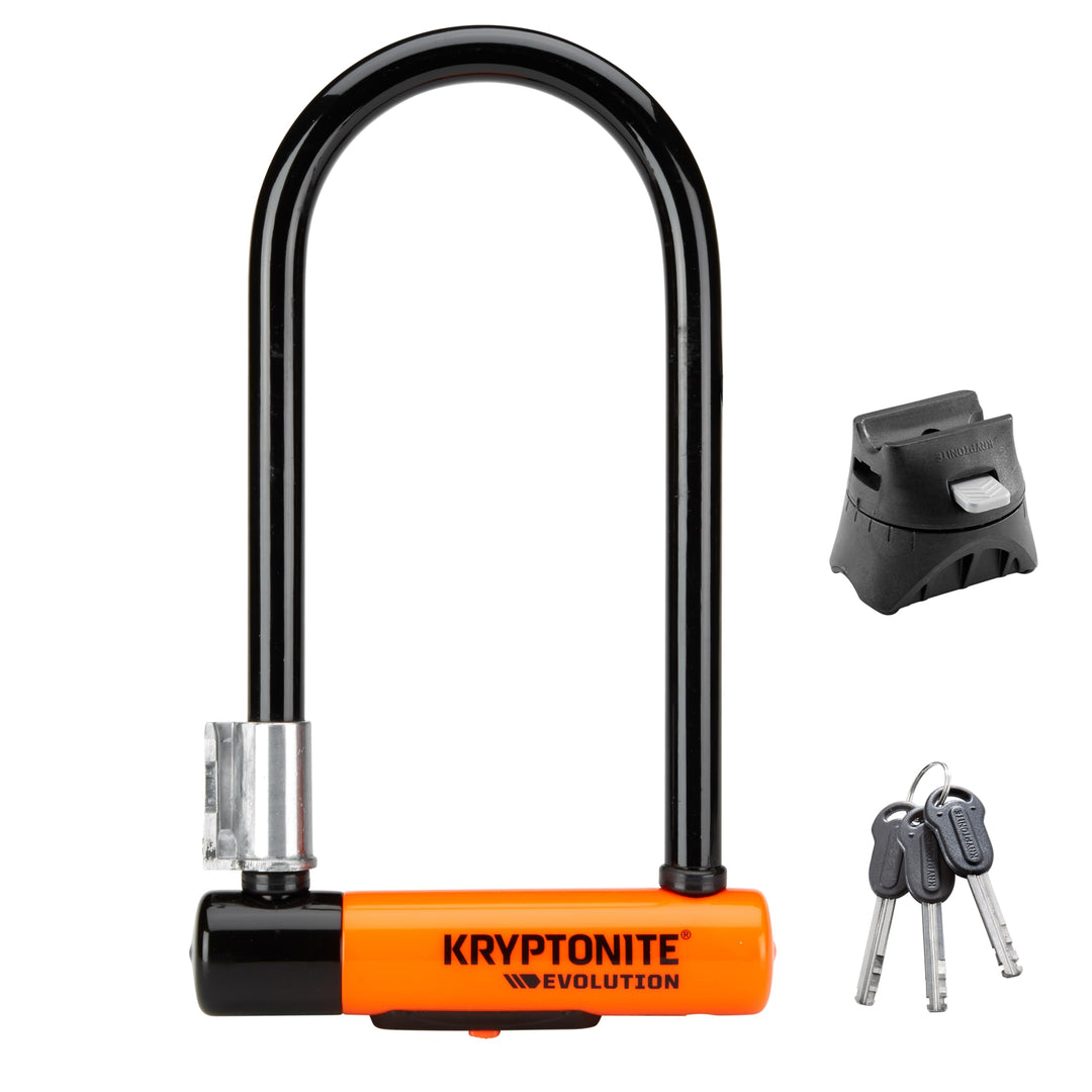 Kryptonite 2130 Evolution Standard Fahrradschloss, Orange, 10 x 22,9 cm, Schwarz/ orange Single, Sin
