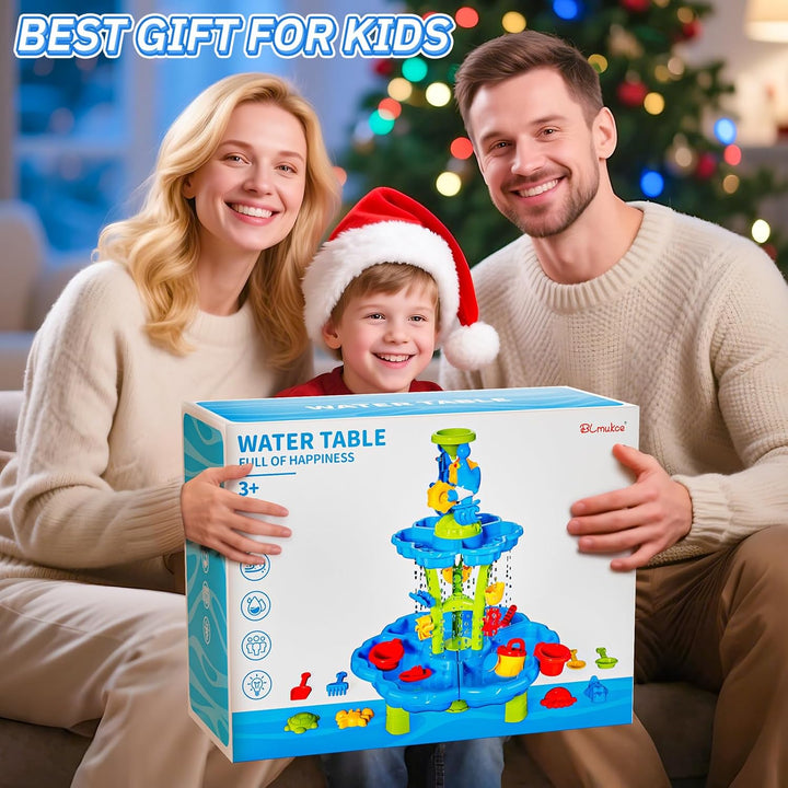2-stufiger Blumen Sand- & Wassertisch für Kleinkinder 3-5 Jahre, Sensorik-Spieltisch für Kinder, Som