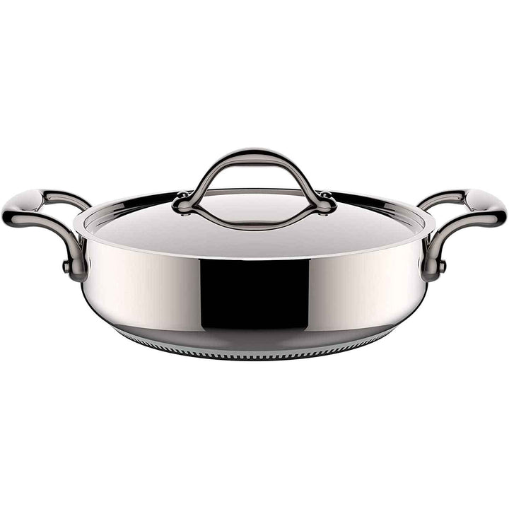 Lagostina Accademia Lagofusion Schmorpfanne mit Deckel, Rostfreies Metall, Edelstahl, 26 cm
