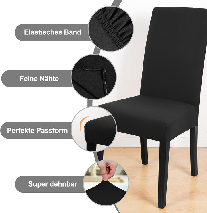 Yugarlibi Stuhlhussen 4er Set Stretch Stuhlhussen Schwingstuhl Elastische Hussen Stuhlbezug Abnehmba