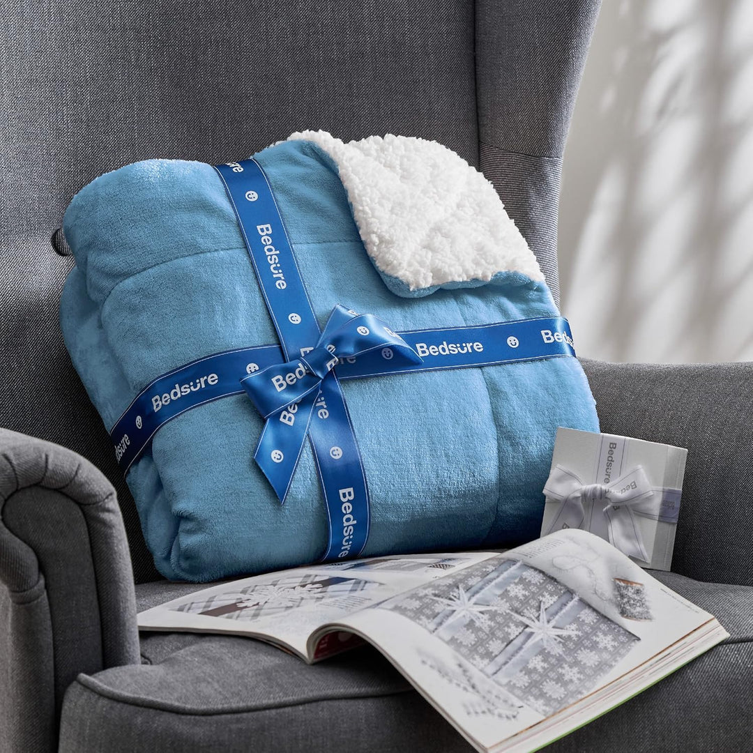 BEDSURE Kuscheldecke - Warm Sherpa Wolldecke & Sofadecke, Flauschig Sofaüberwurf Decke, Dicke Couchd