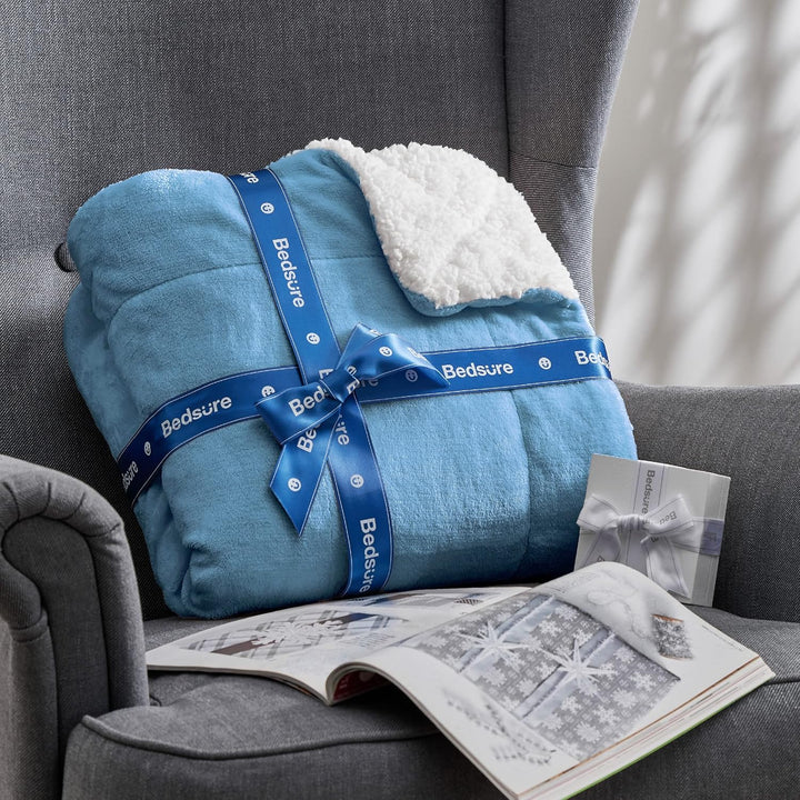 BEDSURE Kuscheldecke - Warm Sherpa Wolldecke & Sofadecke, Flauschig Sofaüberwurf Decke, Dicke Couchd