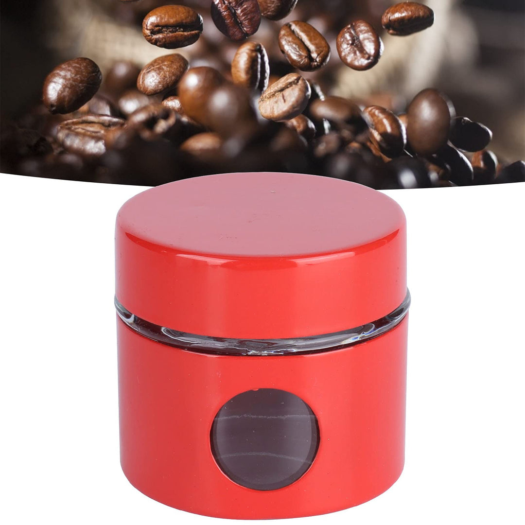 plplaaoo Kaffeedose, Mini-Kaffeebohnenbehälter, Eisenglas-Küchenbehälter, luftdichter Kaffeebohnen-A