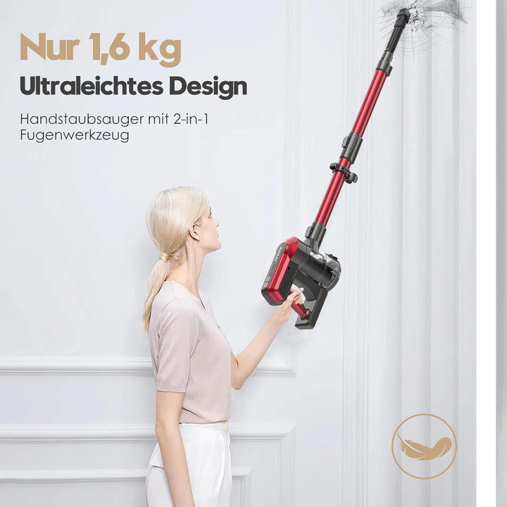 Akitas V10 Kabelloser Staubsauger 30V 450W Bis zu 50 Minuten Laufzeit 3 Saugstufen Hand- und Stielst