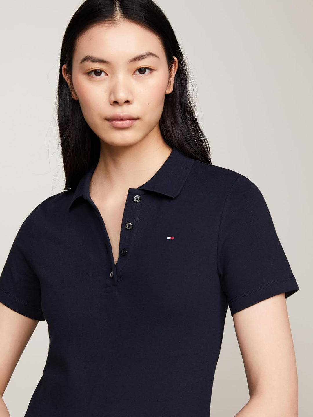 Tommy Hilfiger Damen Polokleid 1985 Slim Pique Polo Dress Ss Slim Fit L Blau (Desert Sky), L Blau (D