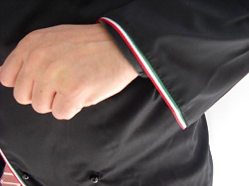 Kochjacke, schwarz, Italien, Tricolore, Baumwolle, Kleidung, Küche, Restaurant, S