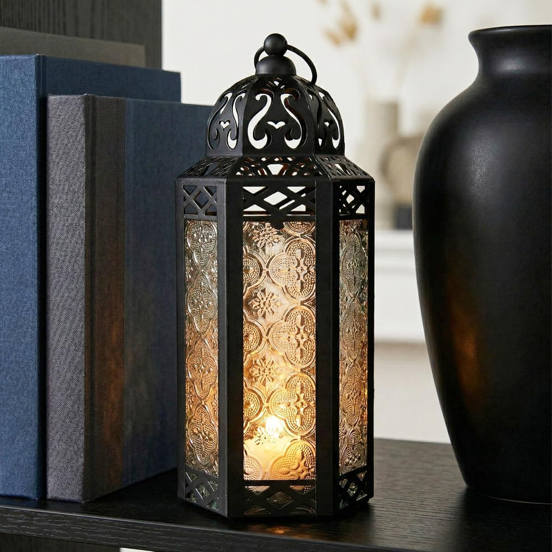 Vela Lanterns Marokkanische Lampenlaterne, dekorativer Kerzenhalter für Innen- und Aussenbereich, He