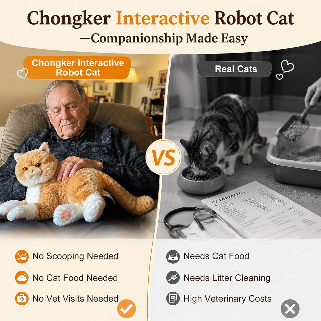Interaktive Begleitroboter-Katzen, emotional unterstützendes Plüschtier mit Sprachausgabe, realistis