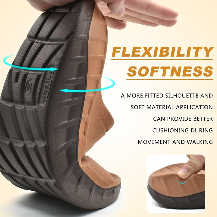 KuaiLu Recovery Sandalen Herren Bequeme Plantarfasziitis Schlappen Orthopädische Offene Zehen Männer