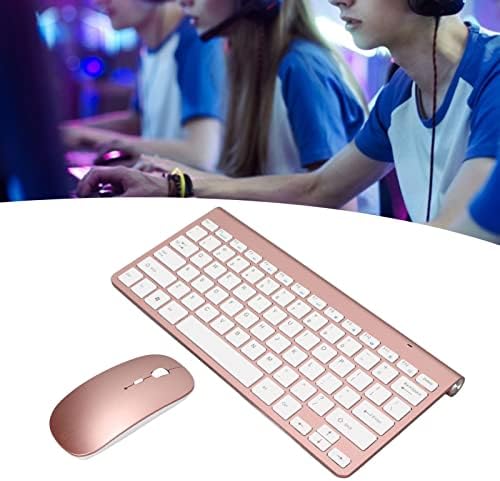 Annadue Tastatur Maus Set Kabellos, Kabellose 2,4G USB Leise Funktastatur und Maus Wireless Keyboard