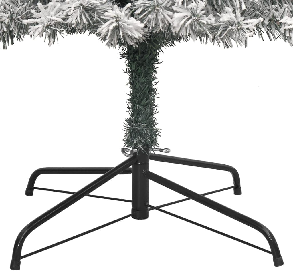 vidaXL Weihnachtsbaum Schlank, Christbaum mit Metallständer, Weihnachtsdekoration mit weissem Kunsts