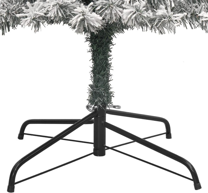 vidaXL Weihnachtsbaum Schlank, Christbaum mit Metallständer, Weihnachtsdekoration mit weissem Kunsts