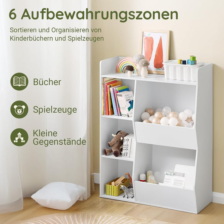 SoBuy Kinder Bücherregal Montessori Regal Kinderzimmer mit 5 Offenes Fach Kinderregal für Spielzeug