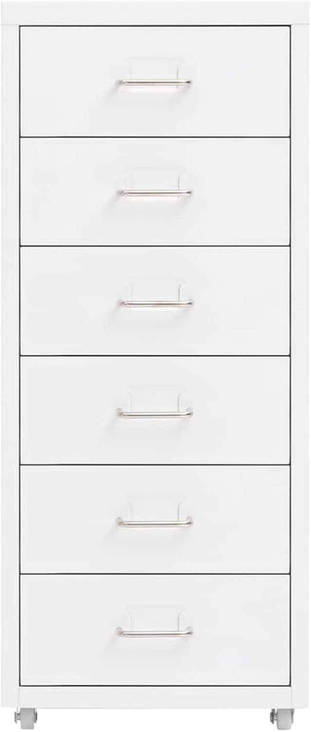 Tidyard Aktenschrank mit Rollen Büroschrank Schubladenschrank Stahlschrank Universalschrank Schrank