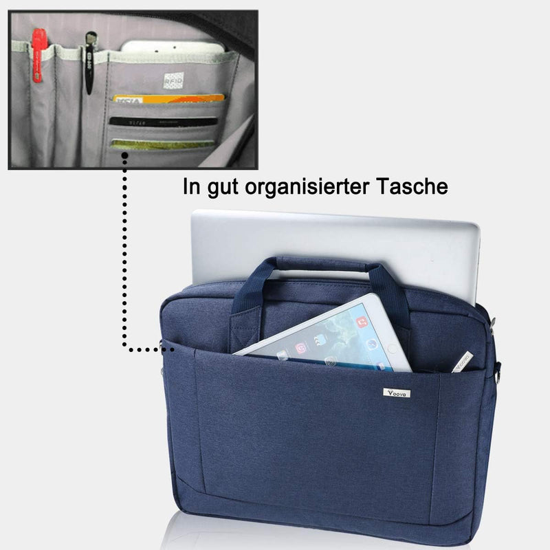 Voova grosse Laptoptasche für 14 15 15,6 16 Zoll Laptop, 30% mehr Kapazität, Innenfächer, dauerhaft