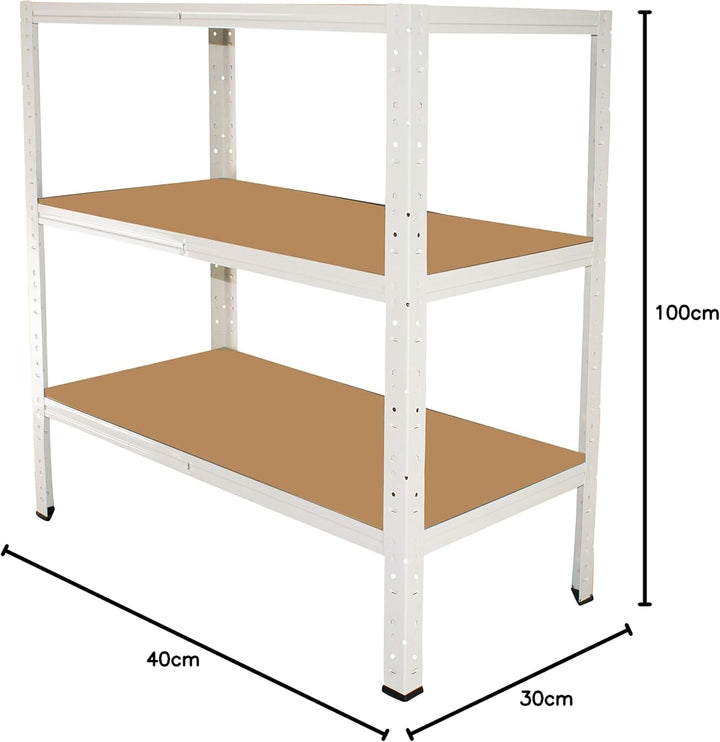 shelfplaza® 100x40x30cm Home Schwerlastregal weiss/Metallregal mit 3 Böden/Kellerregal Metall, Garag